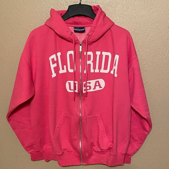 Pacific & Co Tops - Pacific & Co Pink Florida USA Sweatshirt with hood Size (L)
